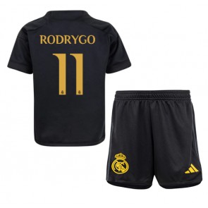Real Madrid Rodrygo Goes #11 Tredje trøje Børn 2023-24 Kort ærmer (+ korte bukser)